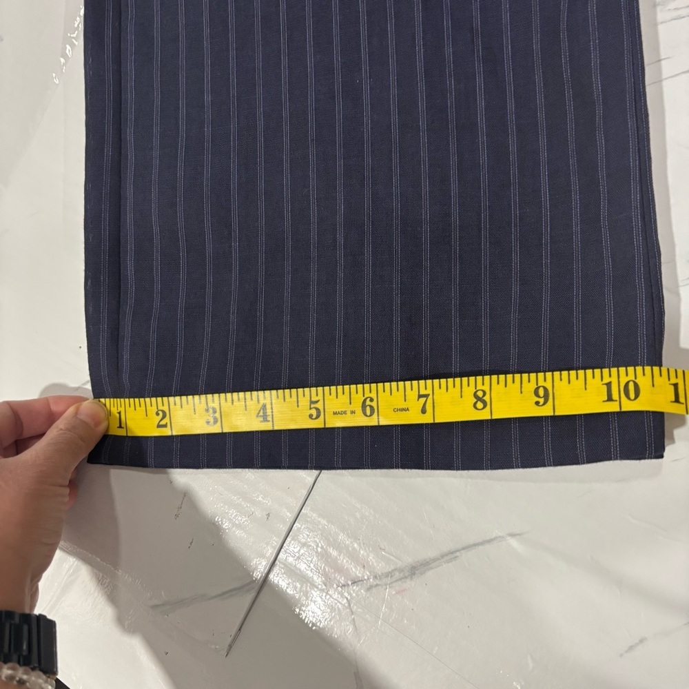 Portfolio Louben Size 12 Navy Blue Pinstripe Dress Pants Career Office Trousers - Picture 15 of 15